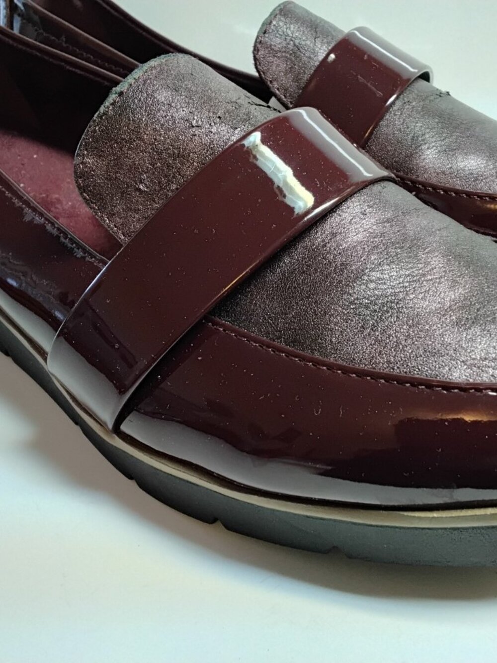 Luca Ferri Preowned Burgundy Woman size US 9 Loafers, S Slip-Ons Shoes
